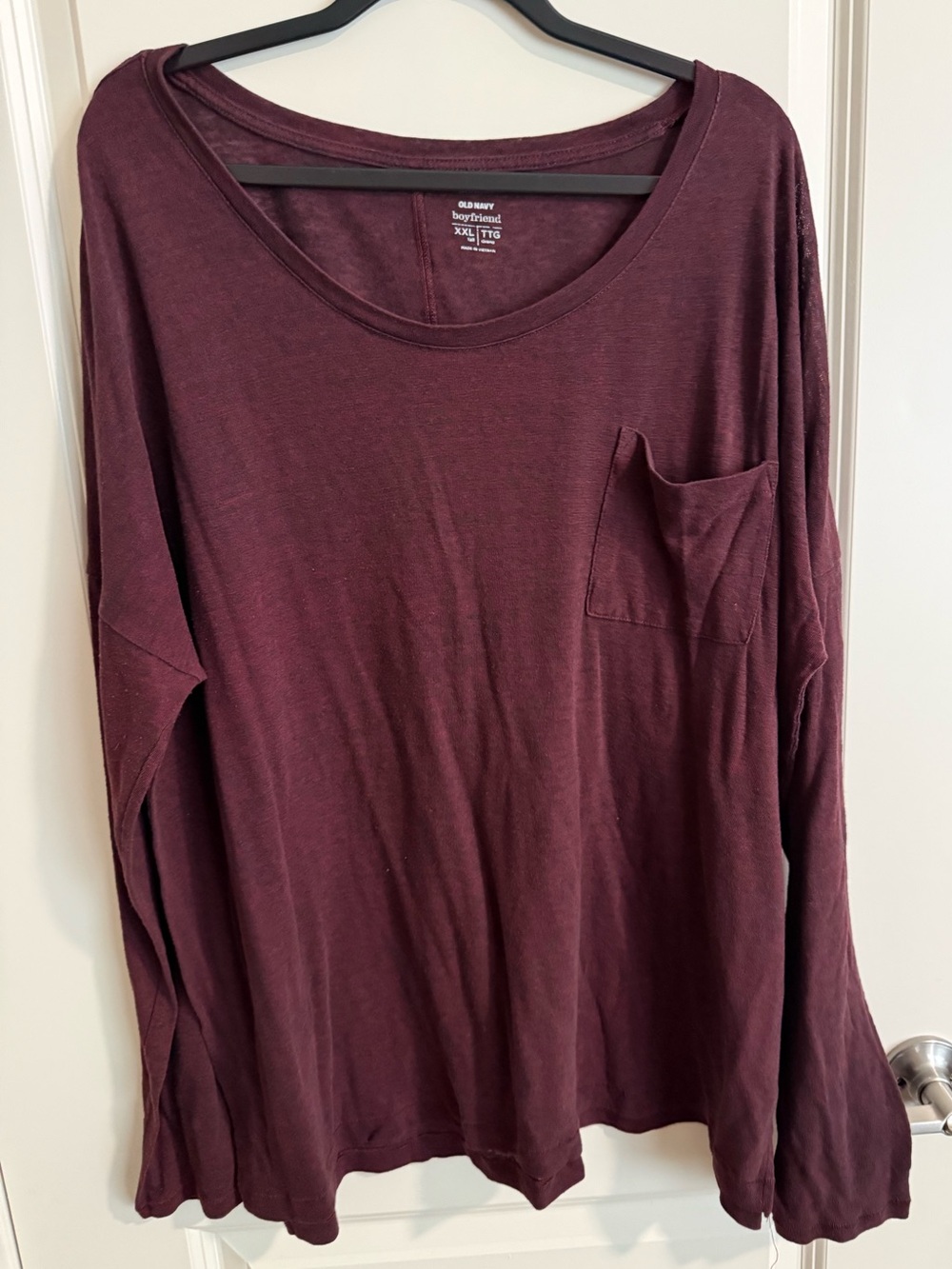 Old Navy Women's Long Sleeve Pocket Tee - Wine